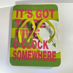 Hallmark Cards Flip Flops Punch Out Its Got To Be 5 O'Clock Somewhere Small 6/7